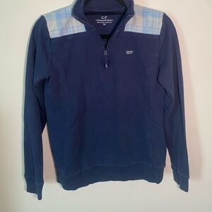vineyard vines plaid quarter zip